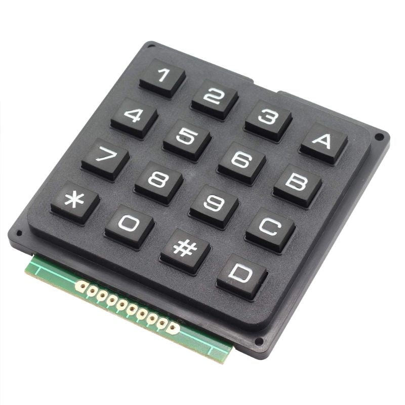 SWKEY-400444 - KEYPAD 4X4 KEYS 3.3-5V BLK KEYS 2.6X2.6X0.4IN