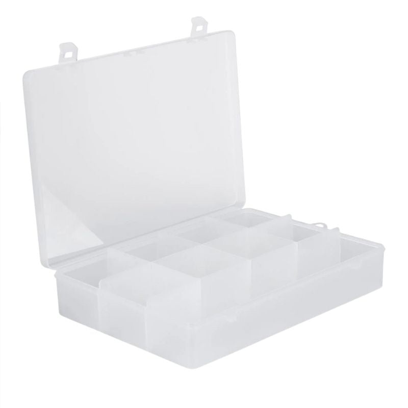 CASEP-701913 - COMPONENT BOX 7.5X5X1.25IN CLEAR 9 COMPARTMENTS