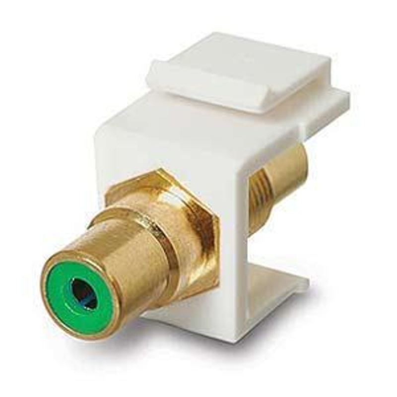 CAT-513G - KEYSTONE COUPLER RCA GRN JK-JK