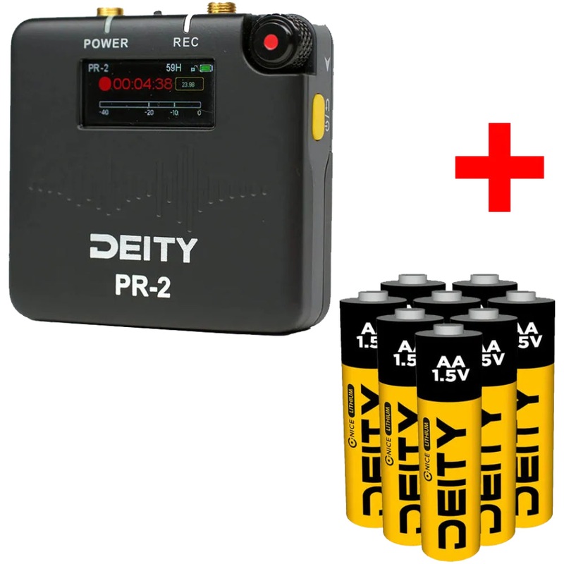 Deity PR-2 Stereo Pocket Recorder + Lavalier Mic Get 8x Lithium AA Batteries