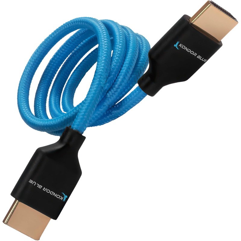 Kondor Blue Long 4K HDMI 2.0 Braided Cable Blue - 60.96cm (2 Feet)