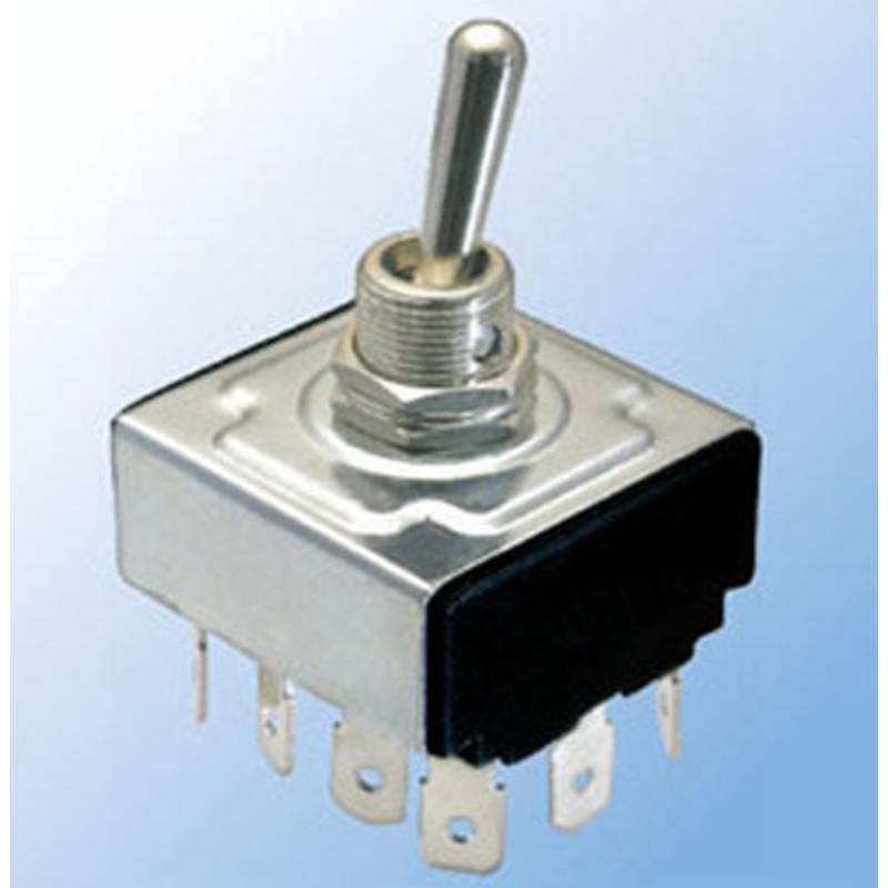 R13-44F - TOGGLE SWITCH MOM 4P2T 16A (ON)- OFF-(ON) 125VAC TH QT 12MM HOLE