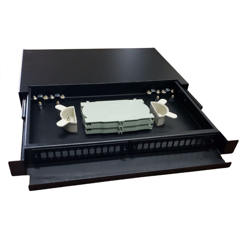 FO-HRM24 - FIBER PANEL 24PORT 19IN RACK MOUNT 1U HOLDS LC-DUPLEX/SC-SIMP