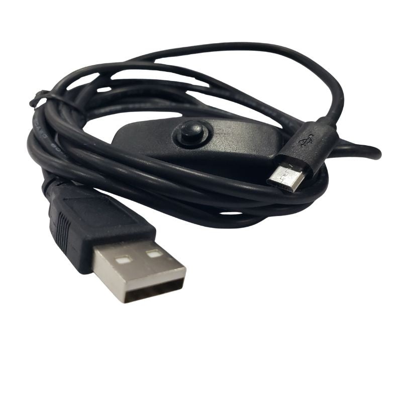 ZCABL-200510 - USB CABLE A MALE TO MICRO B MALE WITH SWITCH 5FT BLACK