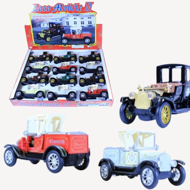A2DBI 087 - DIE CAST LOCO MOBILE FOR VINTAGE CAR ASSORTED COLORS AND STYLES