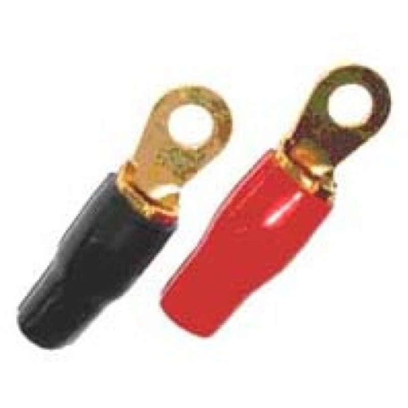 GRT04-3/8 - RING TERM RED/BLK 3/8IN 4AWG GOLD ID-10.2MM OD 16.5MM 2PC/PKG