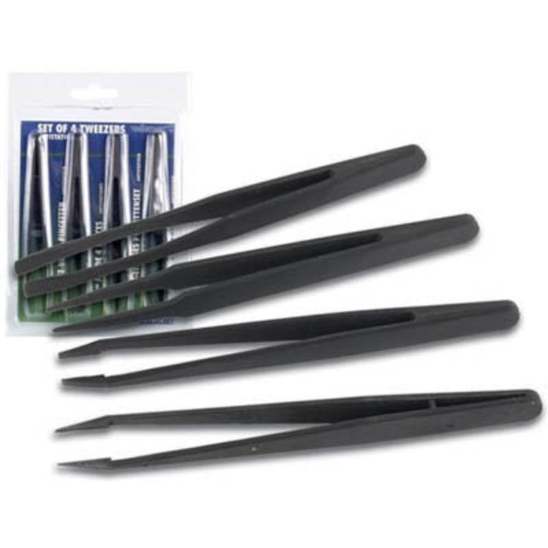 VTTWSET2 - TWEEZER ANTISTATIC 5IN 4PC/SET NON CONDUCTIVE ASSORTED