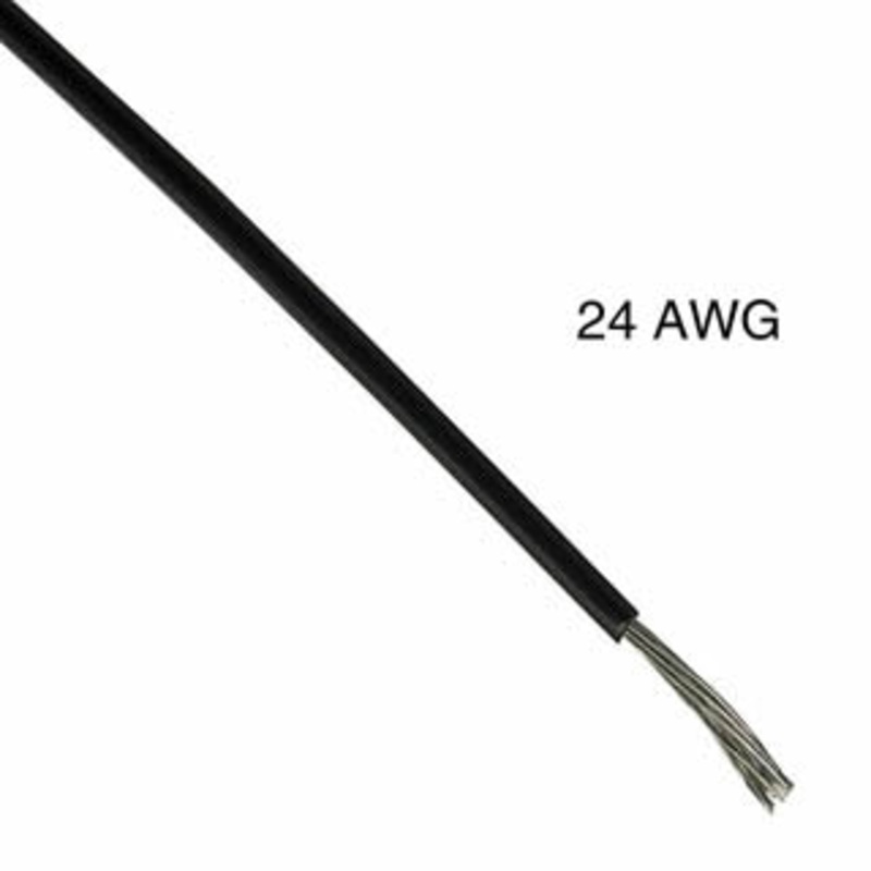 WAA-1565A - WIRE STRANDED 24AWG 100FT BLACK TC PVC FT1 300V 105C