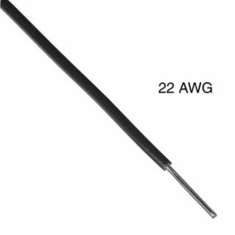 1102201.001T-BLK - WIRE SOLID 22AWG 1000FT BLK TR64 TC PVC FT1 300V 105C