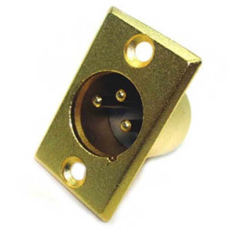 MC1022 - XLR 3PL CHASIS MOUNT GOLD SOLDER METAL