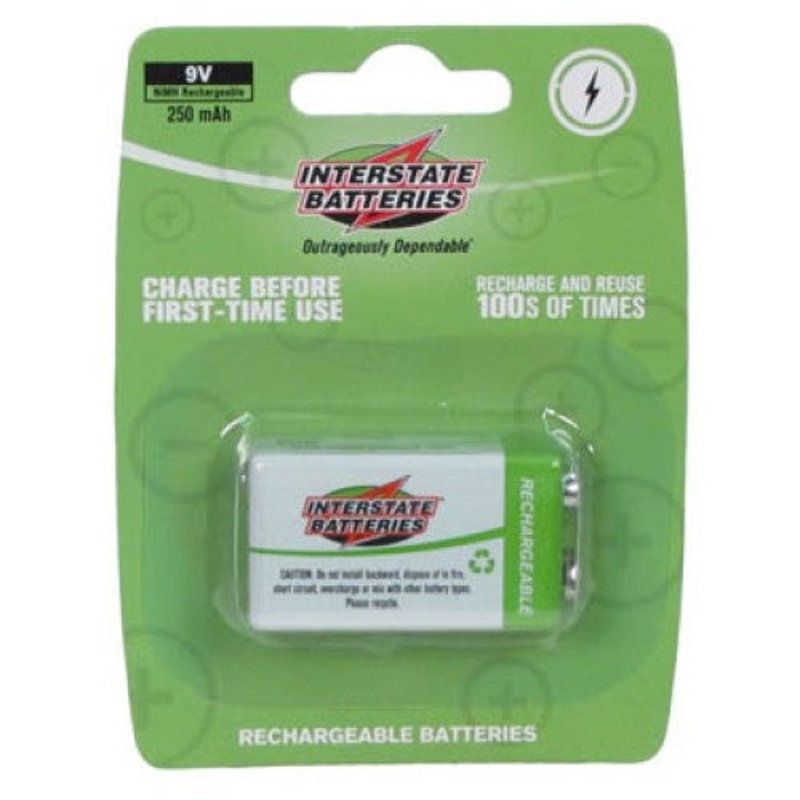 NIC5117 - BATTERY NI-MH 9V 250MAH RECHARGABLE