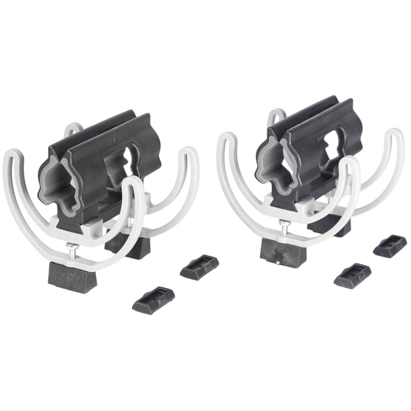 Rycote Duo-Lyre 72 (19/34) with Stereo Risers (Pair, Black/Grey)