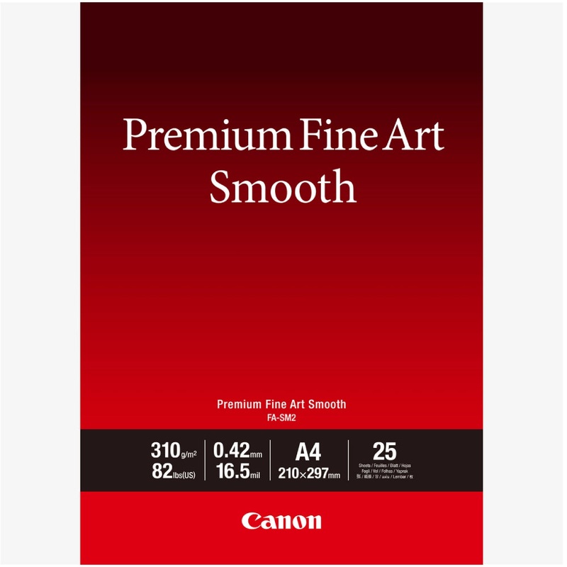 Canon FASM2A4 25 Sheets, Premium Fine Art Smooth FA-SM2