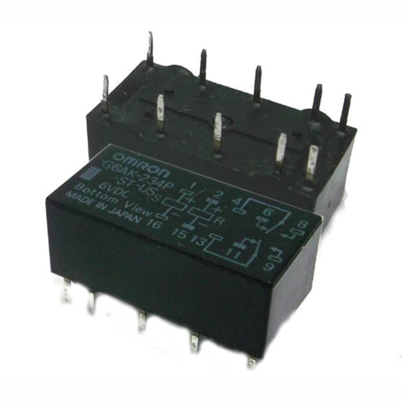G6AK-234P-ST-US-DC6 - RELAY DC LATCH 6V 2P2T .6A PCMT 1A/30VDC .6A/110VDC