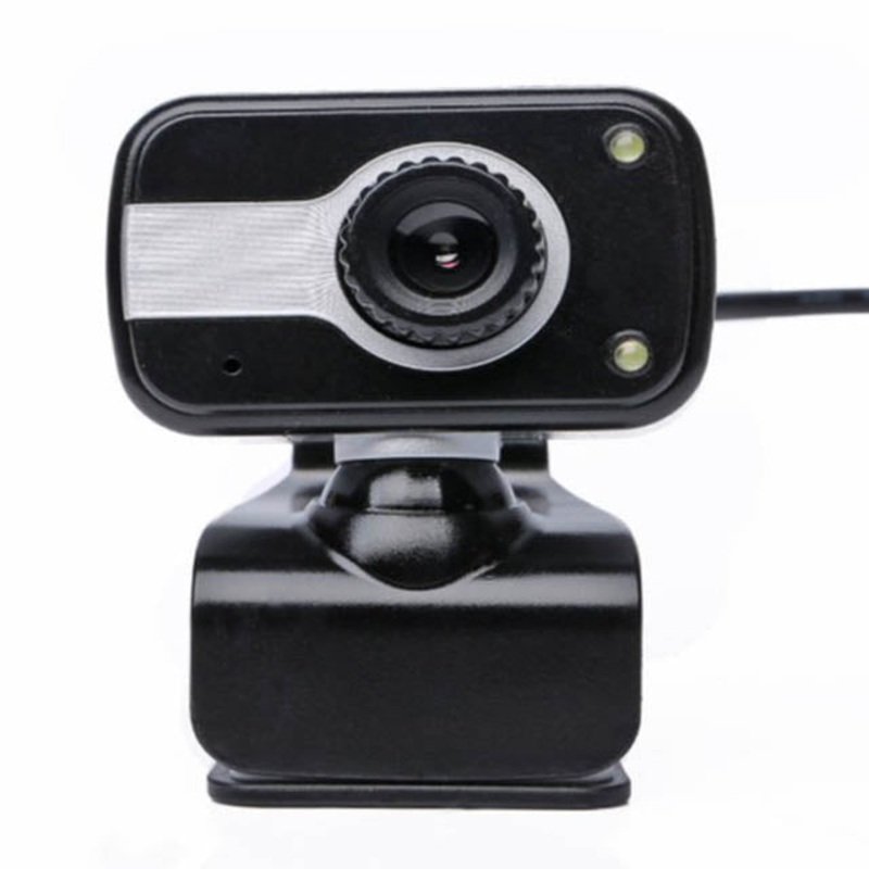 WCAM-PC-USB-640X480-2 LED - WEBCAM USB 480P WITH MIC BLACK 2 LIGHTS STAND AND CLIP