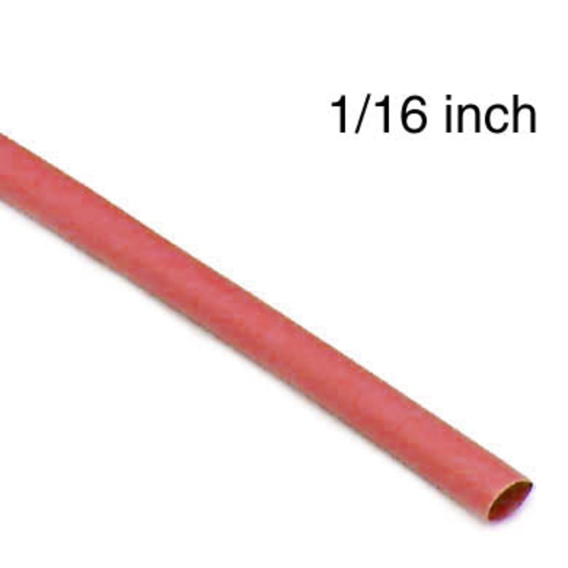 WYA-126D - TUBING HST 1/16INX4FT SW RED 2:1 600V 125C