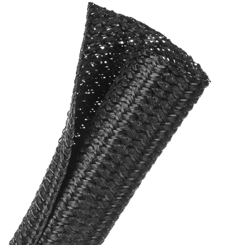 F6W0.25BK10 - SELF WRAP FLEX 1/4IN BLK 10FT POLY BRAIDED F6 WOVEN SLEEVING