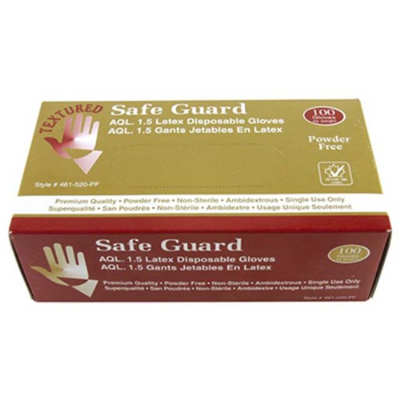 46I-520PF L - GLOVES LATEX LARGE MEDICAL EXAMINATION POWDER FREE BEIGE (100 pcs/pkg)