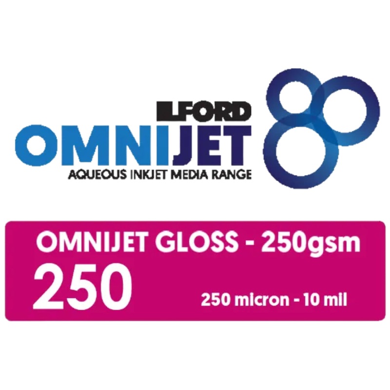 Ilford Omnijet Glossy Kiosk 250gsm (A4 Width x 65m - 2 x Rolls for Epson SL-D800)