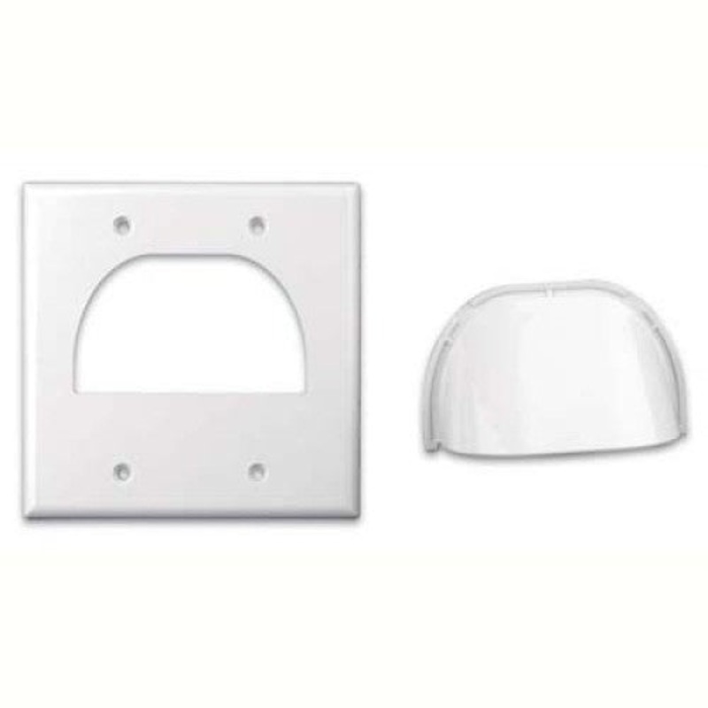 120624X - WALL PLATE FOR BULK CABLE DUAL REVERSIBLE DESIGN WHITE