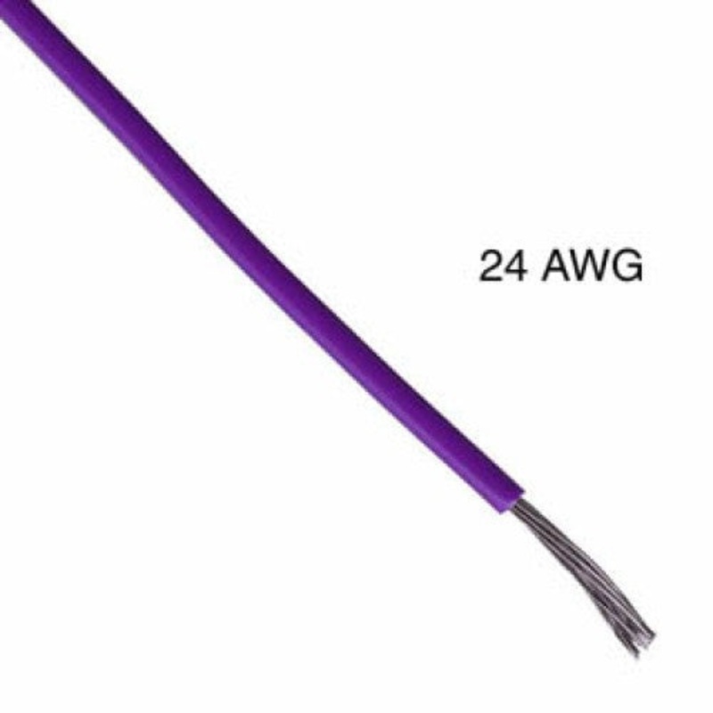 T1009-21-19 - WIRE STRANDED 24AWG 100FT PURPLE TC PVC FT1 300V 15C