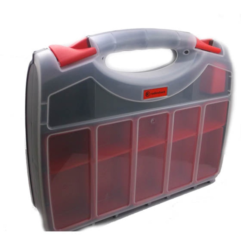 TRYF-6849 - COMPONENT BOX 11X13X3IN CLEAR DUAL FLIP TOP ADJUSTABLE COMPART