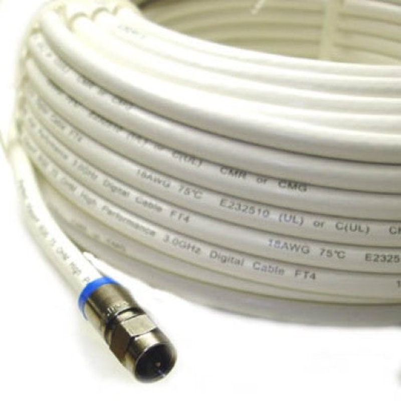 02163 - VIDEO CABLE RG6U F M/M 75FT WHT
