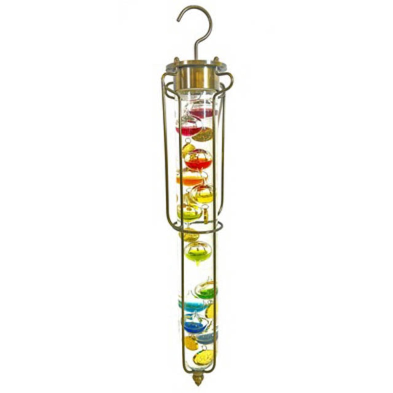 10135 - GALILEO THERMOMETER-17.5IN TALL WITH 11 FLOATING SPHERES