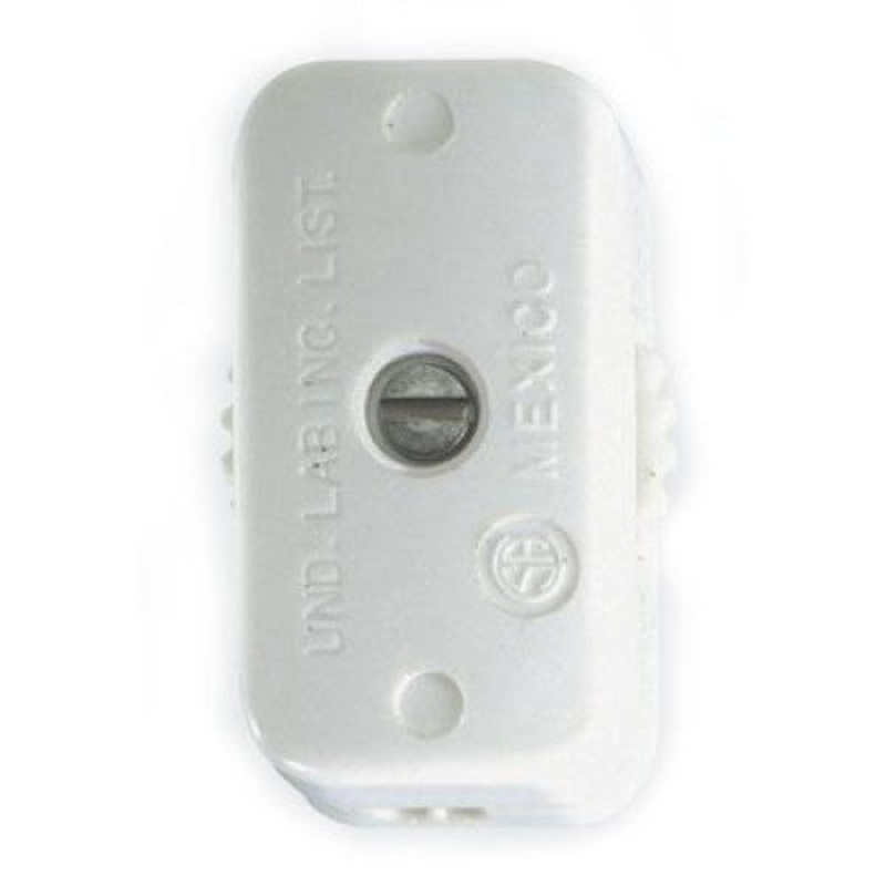 752-423-3W - LAMP CORD SWITCH INLINE 1P1T WHT 6A/125VAC 3A/250VAC