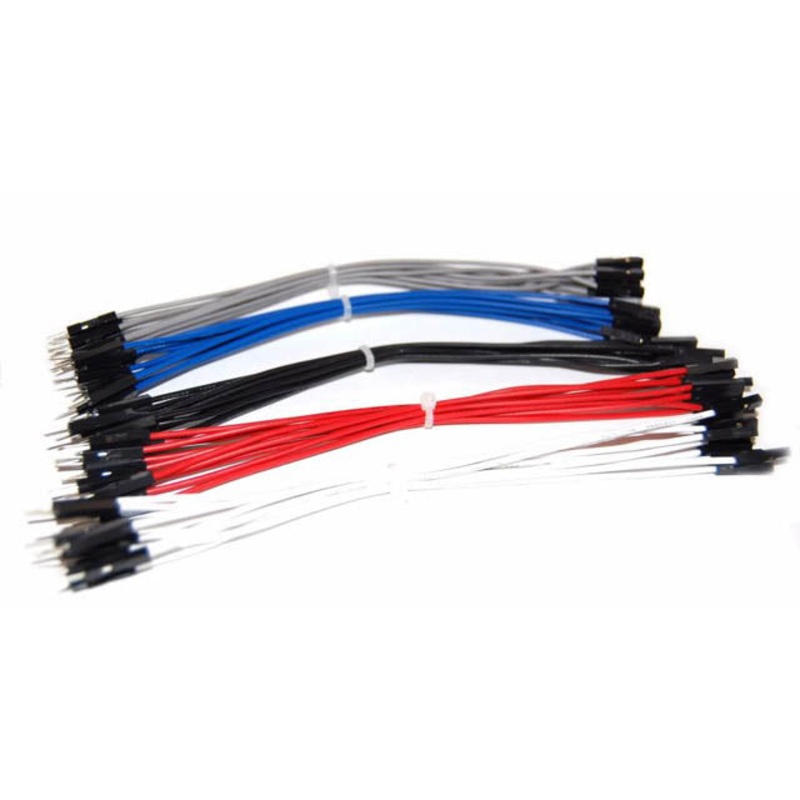 LS-MFPJ-6 - JUMPER WIRE MALE/FEM 6IN 22AWG 50PC/PKG RED BLK WHT GRY BLUE