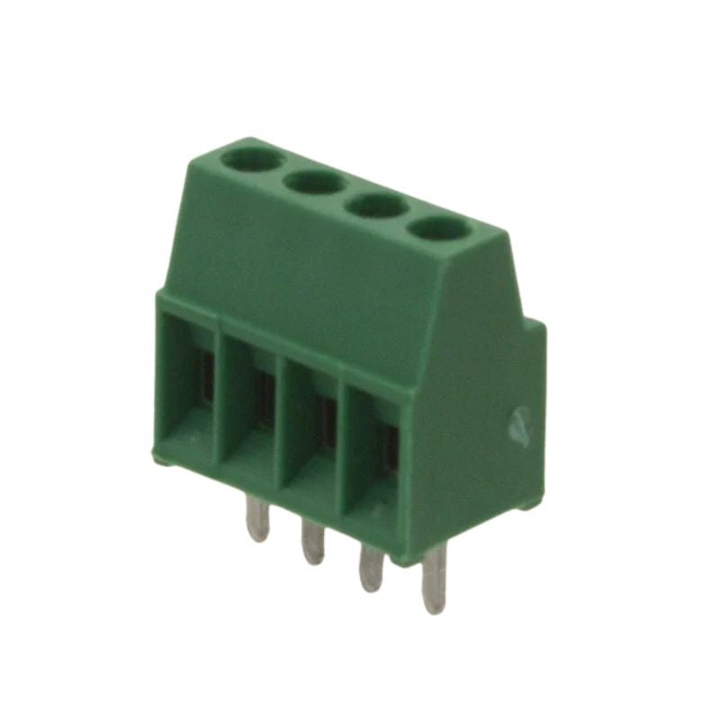 TERMB-254004 - TERM BLOCK 4P PCST 2.54MM 18-30 AWG 6A/125V GRN SIDE ENTRY