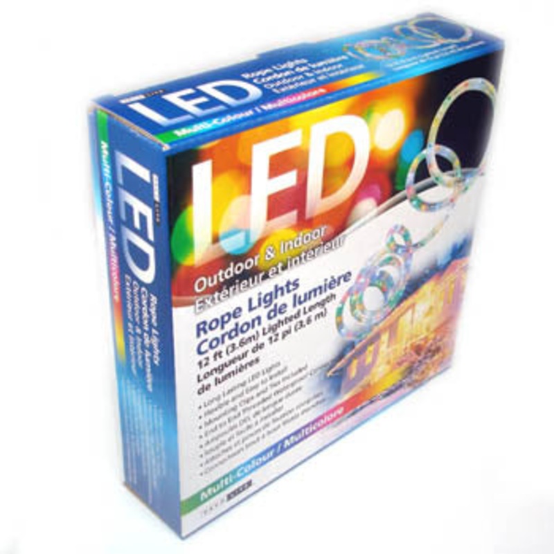 40354 - LED ROPE LIGHT DECORATIVE MULTI COLOR 12FT INDOOR/OUTDOOR