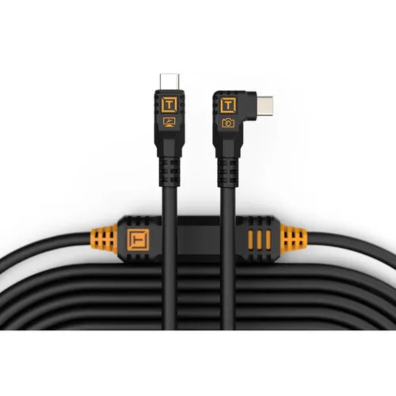 Tether Pro 9.4m USB-C/USB-C Straight to Right Black
