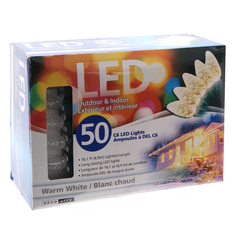 40538 - LED STRING LIGHT 50 BULBS WARM WHITE 16.7FT INDOOR/OUTDOOR