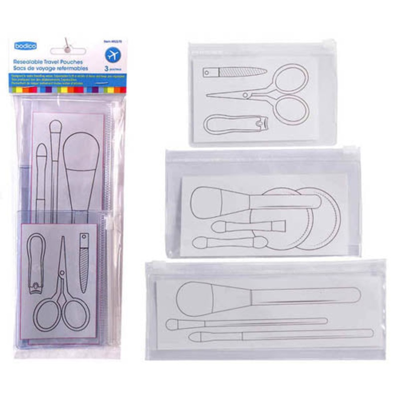 82270 - CARRY-ON KIT FOR TRAVEL WITH 3-PC CLEAR POUCHES