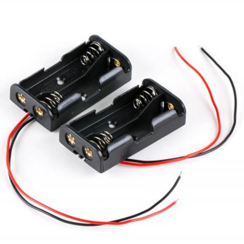LS-00031 - BATTERY HOLDER AAX2 PLASTIC WITH WIRES (2 pcs/pkg)
