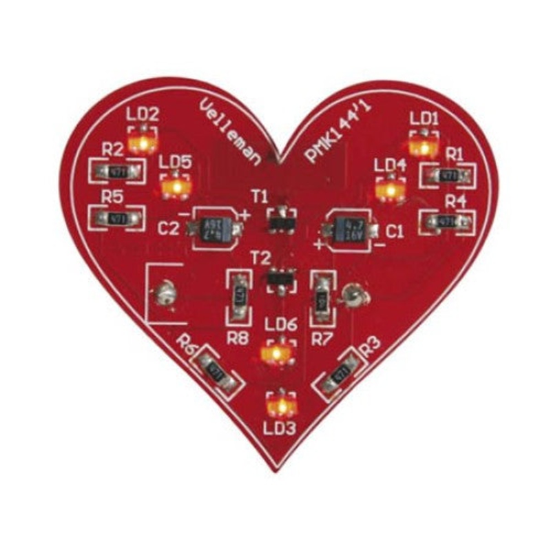 MK144 - FLASHING LED HEART SMD