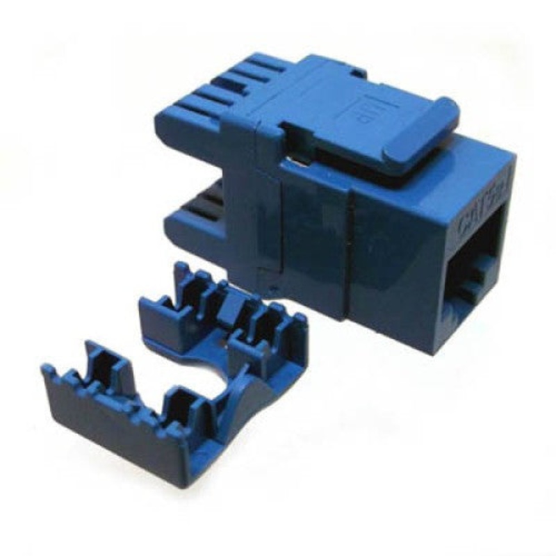 OCT2010-CAT6-BLUE - KEYSTONE JACK CAT6 BLU 110 180DEG
