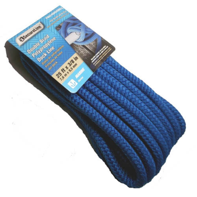 P8824U0025B01S - ROPE POLY DOUBLE BRAID 25FTX3/8IN FOR BOAT