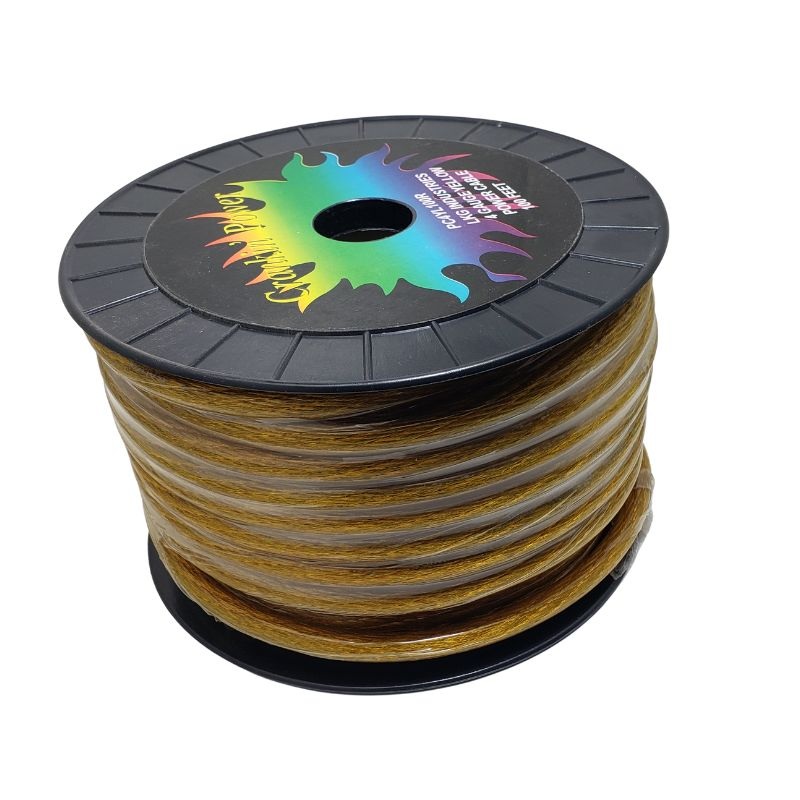 PC4YL100R - POWER CABLE 4AWG YELLOW 100FT PURE COPPER