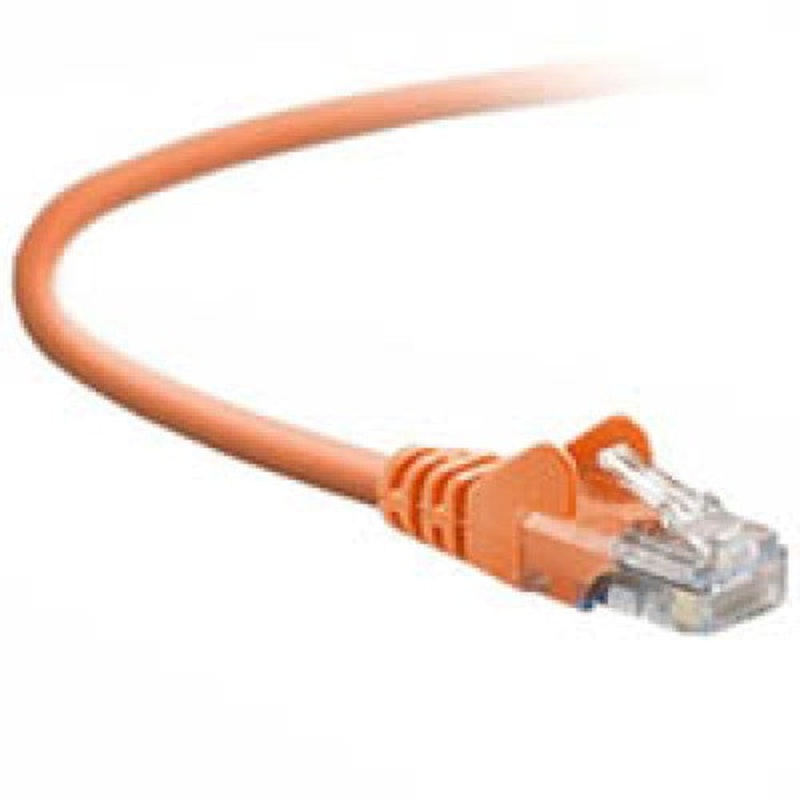 5845 - PATCH CORD CROSS CAT5E ORG 10FT SNAGLESS BOOT