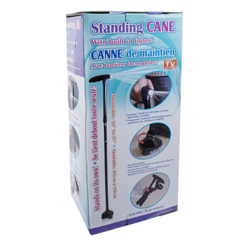 74084 - CANE STANDING FOLDABLE W/LIGHT ADJUST 32-37IN REQUIRE 3AAA