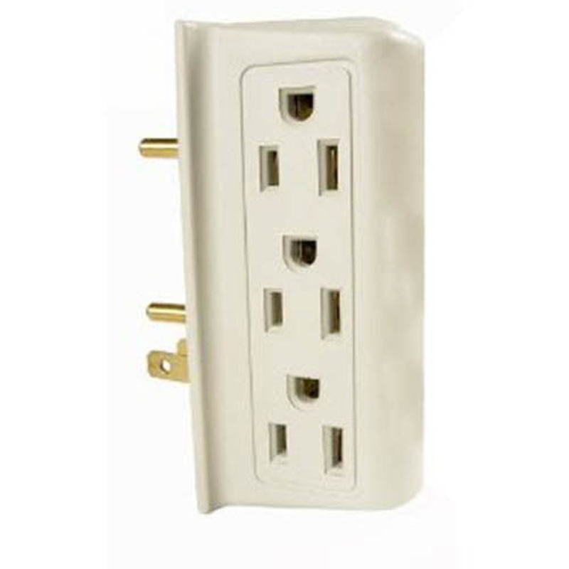 MRUL020 - WALL TAP 6 O/LET 15A 125V 1875W WITH SIDE ENTRY OUTLETS