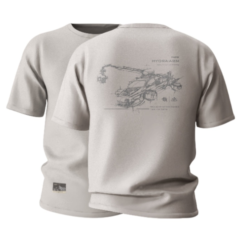 Tilta Hydra Arm Futuristic Sketch T-Shirt XXL Cream White