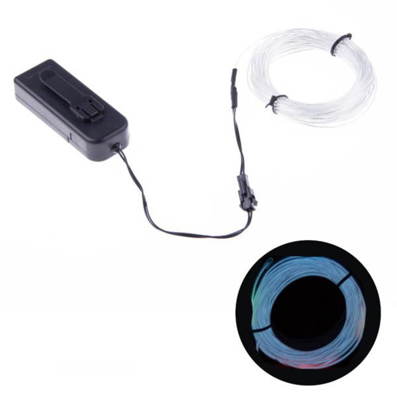 02942 - EL WIRE WHITE 2.3MM 3M WITH 3V BATTERY PACK INVERTER