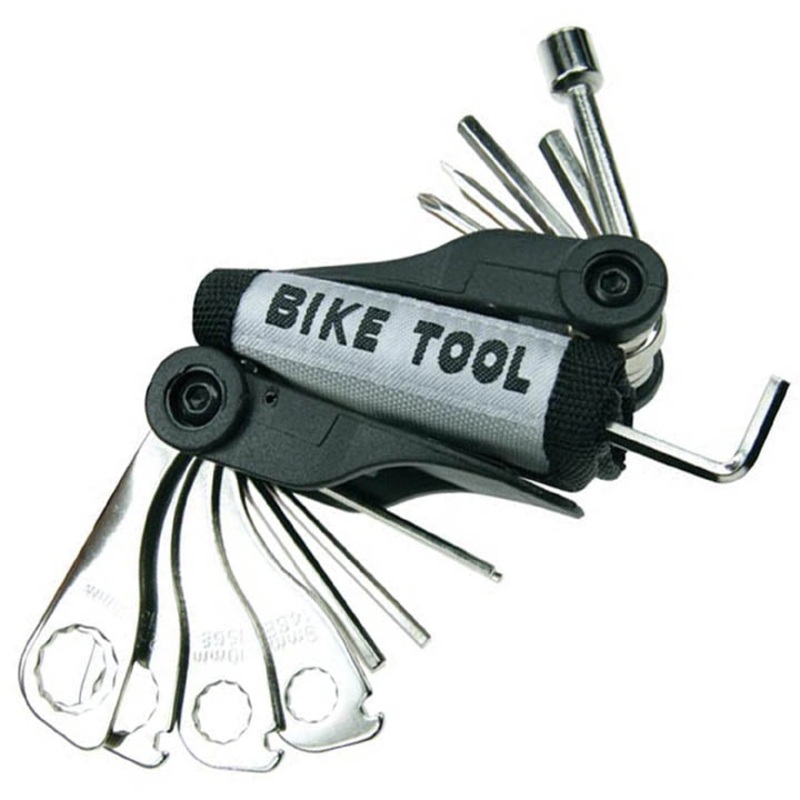ABTS1 - BICYCLE TOOL KIT 15PCS/SET FLAT SCREWDRIVER/SOCKET/RING SPANNER