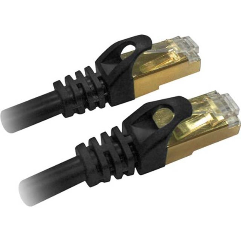 DHC-CAT7-01M - PATCH CORD CAT7 BLK 3FT SHIELD 600MHZ 10GBPS F/FTP NETWORKING