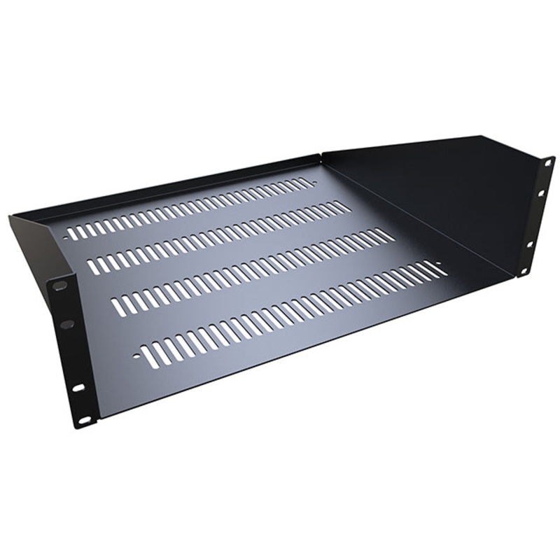 RASV190515BK1 - RACKMOUNT SHELF 3U 5.25(H)X20IN DEPTH VENTED BACK LIP FOLDED UP