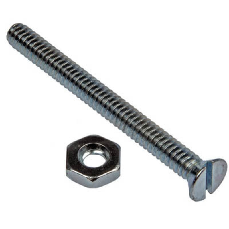 5007 - SCREW METAL 10-24X2IN SLOT FLAT HEAD WITH NUTS SET OF 7PCS