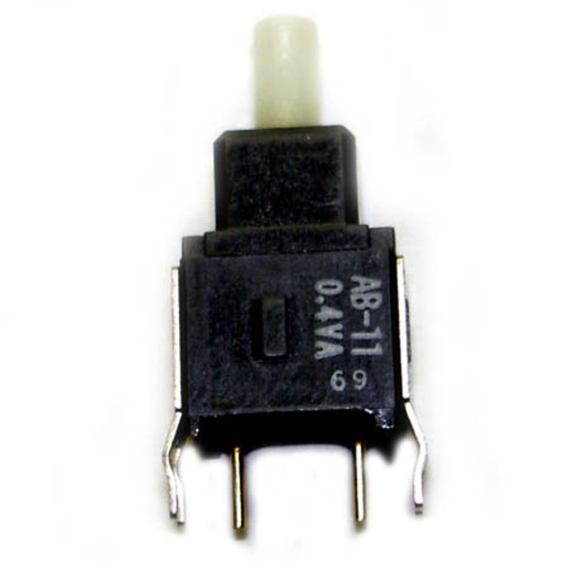 AB11AB - PUSH SWITCH MOM 1P1T NO PCST WHT WITH BRACKET ACTUATOR HT 5.35MM
